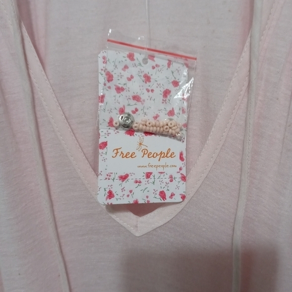 Free People Pink Floral Mist Combo Tunic Top / Dress  Size Small - Picture 7 of 12